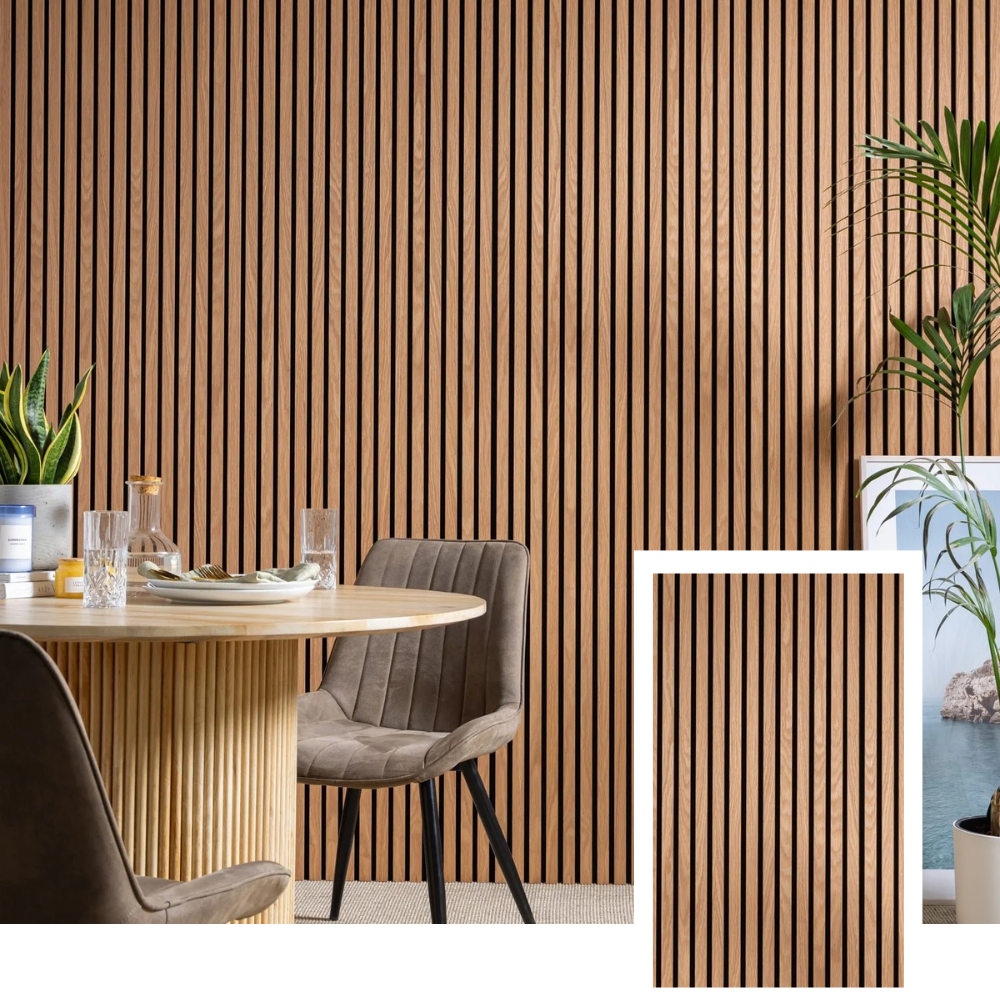 Skandiva™ Signature Acoustic Slat Panel — Natural Oak (2.7 × 1.10 m)