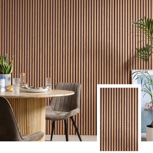 Skandiva™ Signature Acoustic Slat Panel — Natural Oak (2.7 × 1.10 m)