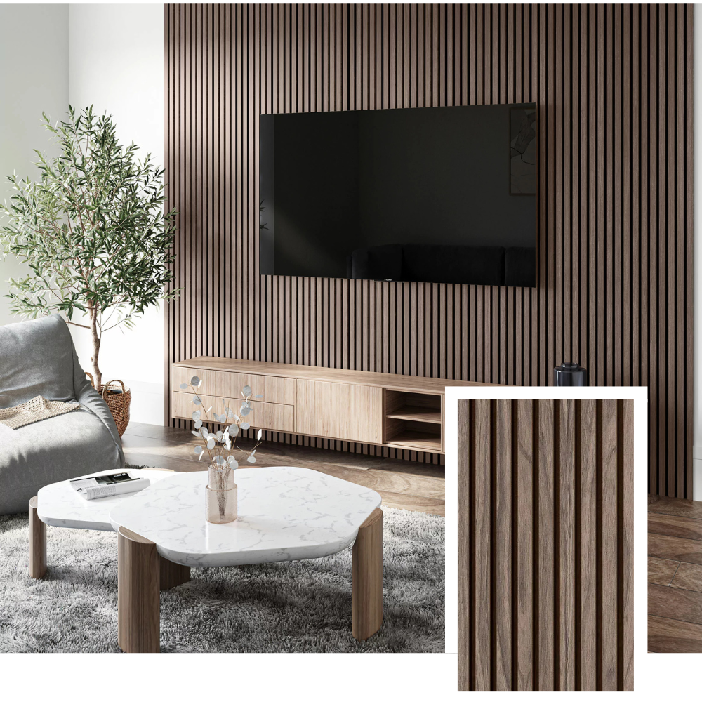 Skandiva™ Signature Acoustic Slat Panel — Natural Oak (2.7 × 1.10 m)